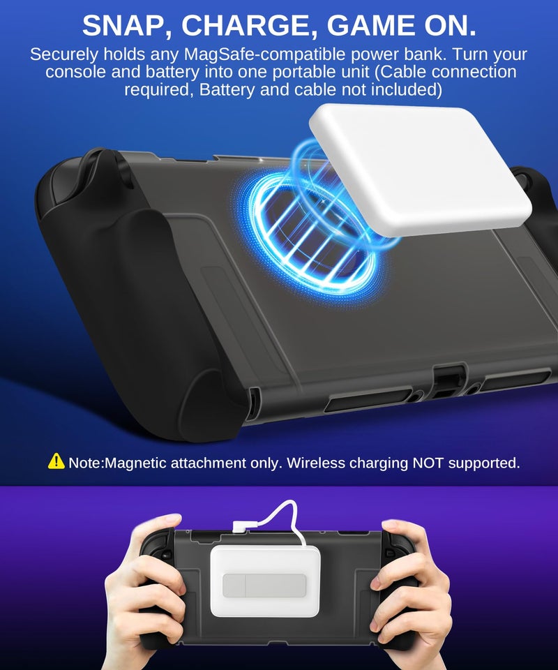 ivoler Dockable [Mag-Safe Fit] Grip Case for Nintendo Switch 2,5-in-1 Kit: Silky-Smooth Matte PC Hard Shell, Detachable 2 x Joycon Grips Cover, 2 x Screen Protector Scratch Shock Protection Full Set - Image 2