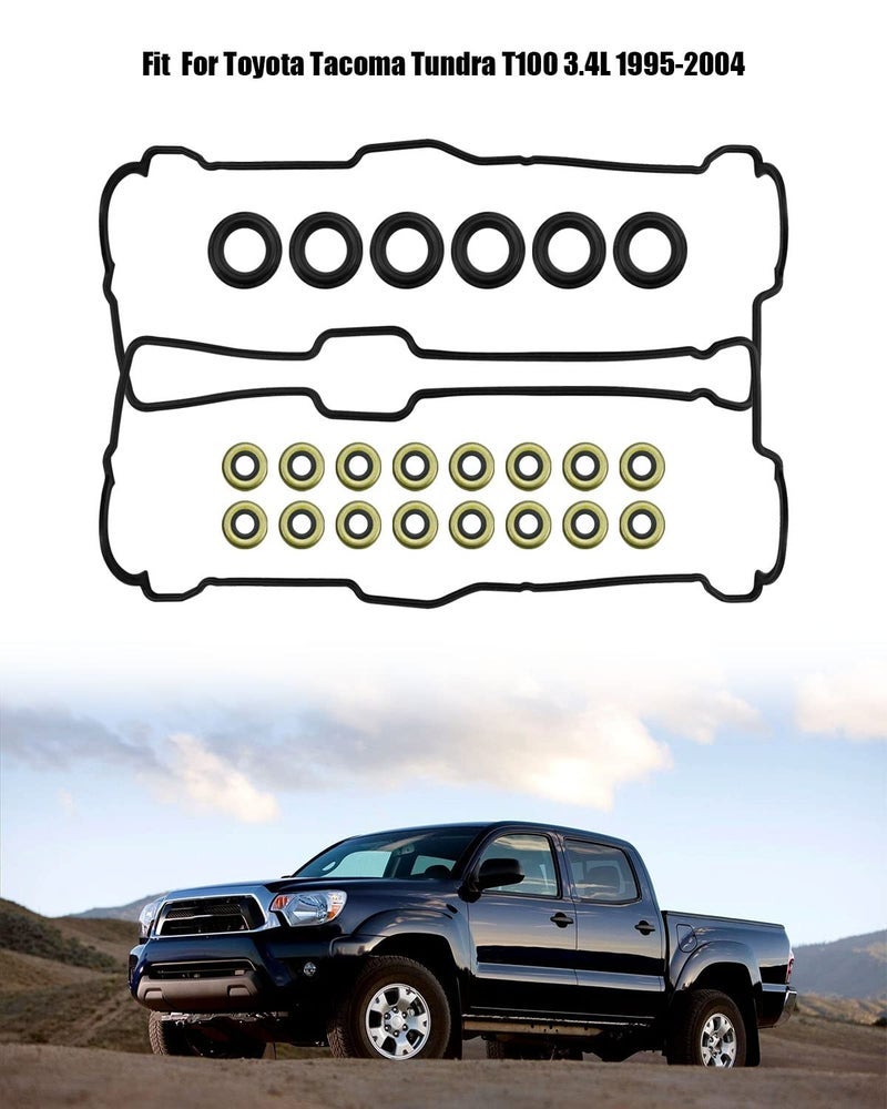 GUZIKO Valve Cover Gasket Set with 6pcs Spark Plug Tube Seals 16pcs Grommets Replace 11213-62020 VC203 VS50422R fit for Toyota 4Runner 1996-2000 3.4L Camry 1992-1993 3.0L T100 1994-1999 3.4L V6 - Image 2