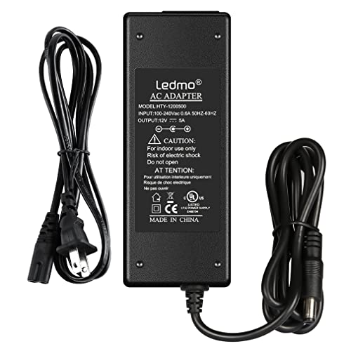 LEDMO Power Supply, Transformers,LED Adapter, 12V 5A 60 Watt Max AC 100-240V to DC 12V LED Driver for LED Strip Lights - Image 1