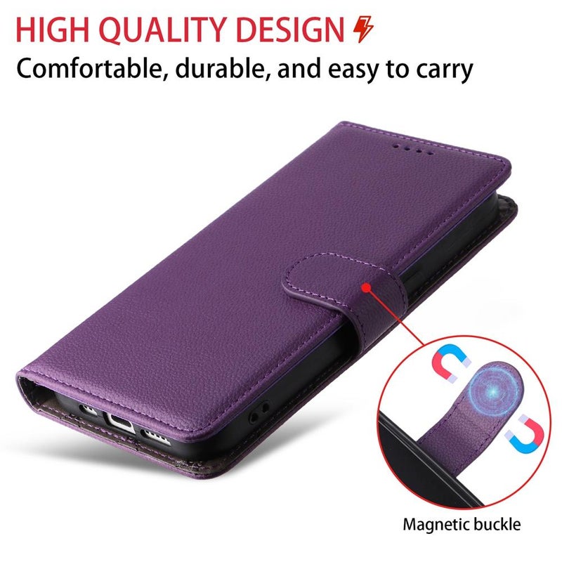 erorex For vivo Y39 5G / vivo Y300i Litchi Texture RFID Blocking 3-Card Wallet Leather Phone Case(Purple) - Image 4