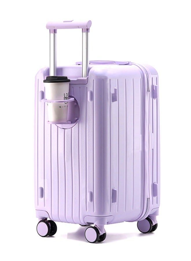 LIGHTGO 7610 purple color small size suitcase ABS mix PC Suitcase Trunk case check in luggage 22 inch with TSA travel case - Image 4