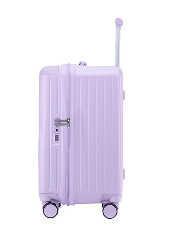LIGHTGO 7610 purple color small size suitcase ABS mix PC Suitcase Trunk case check in luggage 22 inch with TSA travel case - Image 2