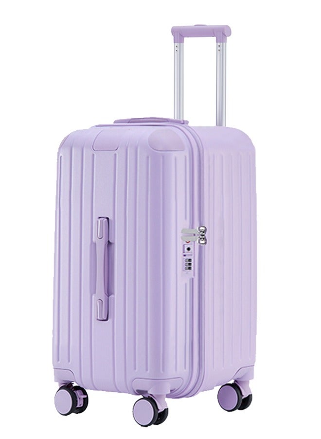 LIGHTGO 7610 purple color small size suitcase ABS mix PC Suitcase Trunk case check in luggage 22 inch with TSA travel case - Image 3