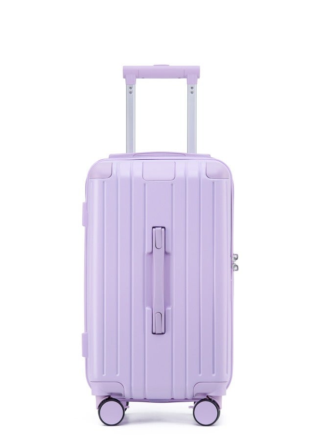 LIGHTGO 7610 purple color small size suitcase ABS mix PC Suitcase Trunk case check in luggage 22 inch with TSA travel case - Image 1