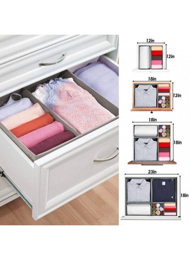 Criusia Underwear Drawer Organizer, 6 Set Foldable Underwear Drawer Organizer and Closet Dividers,Storage Box for Clothes, Socks, Underwear (6 Bins) (Light Grey) - Image 2