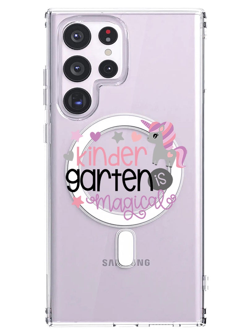 Theodor حافظة مغناطيسية لهاتف سامسونج جالكسي S23 ألترا 6.8 بوصة متوافقة مع شحن ماغسيف اللاسلكي، غطاء هاتف مقاوم للصدمات، نسخة سحرية لمرحلة رياض الأطفال - Image 1