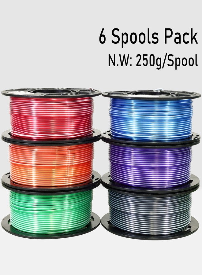 MIKA3D Dual Color 1.75mm 3D Printer Filament Bundle, 3D Printing Silk PLA 6 Spools Pack, Silk White Red, White Orange, White Green, White Blue, White Purple, White Black, 3D PLA 250g X 6 Spools - Image 5
