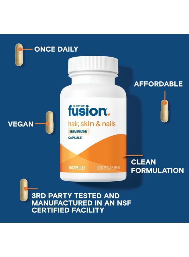 Bariatric Fusion ONE Per Day Bariatric Hair Skin and Nails Vitamins REJUVENATOR for Women | Vegan Hair Growth Vitamins with Biotin, Vitamin B12, and B1 | Easy to Swallow | 60 Capsules - Image 3