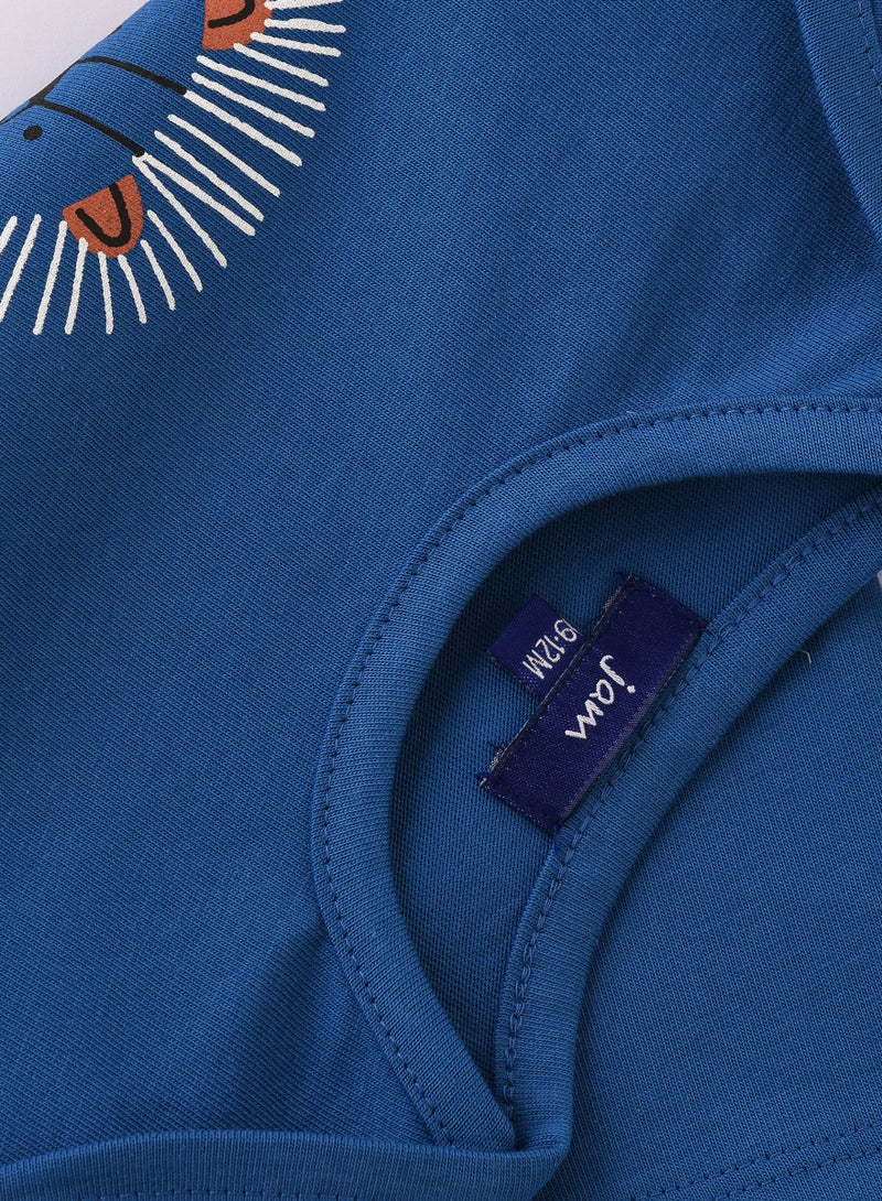 JAM Playful Four Cubs Graphic Cotton T-Shirt for Boys - Blue - Image 4