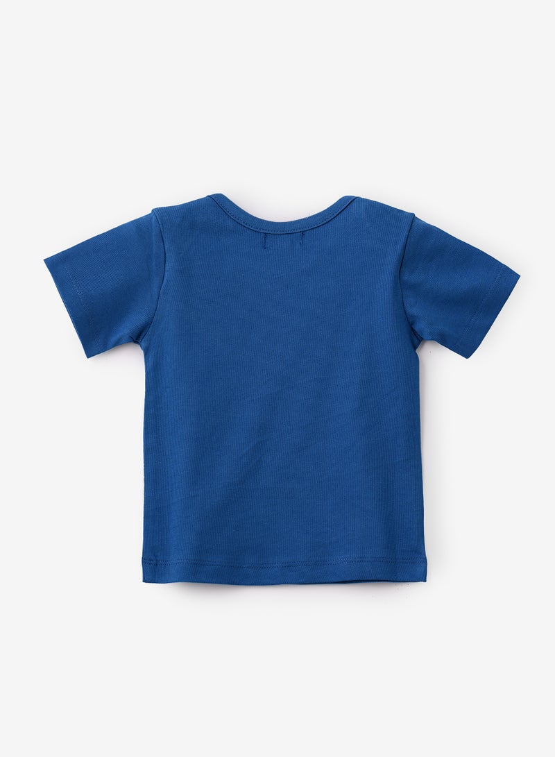 JAM Playful Four Cubs Graphic Cotton T-Shirt for Boys - Blue - Image 2