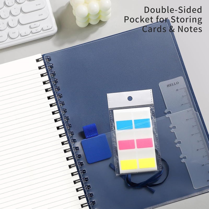 EMSHOI A5 Spiral Notebook College Ruled Lined Journal, Small 5.7" X 8.22", 300 Pages/150 Sheets, 100gsm Thick Paper, Waterproof Hardcover, for Office School Women Men Work Writing Notes, Blue - Image 5