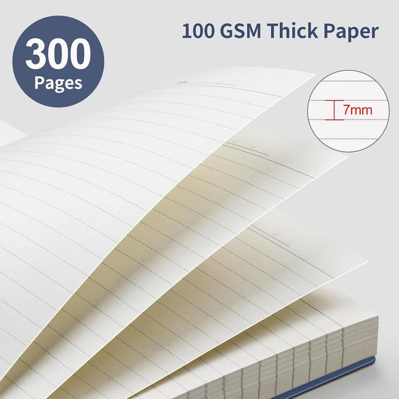 EMSHOI A5 Spiral Notebook College Ruled Lined Journal, Small 5.7" X 8.22", 300 Pages/150 Sheets, 100gsm Thick Paper, Waterproof Hardcover, for Office School Women Men Work Writing Notes, Blue - Image 2
