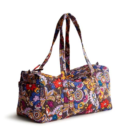 Vera Bradley حقيبة دفل أصلية من قطن فيرا برادلي النسائية الفاخرة للسفر، باقة ملونة، مقاس واحد - Image 5