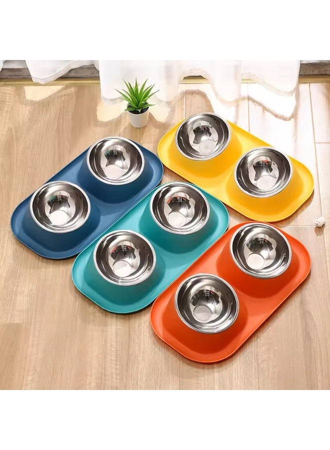 Knox Powering Generations Knox Dual Pet Feeding Bowl with Non-Slip Silicone Mat, Detachable Stainless Steel Food & Water Bowls for Cats, Small & Medium Dogs, Easy-Clean, BPA-Free, Spill-Proof Design - Image 2