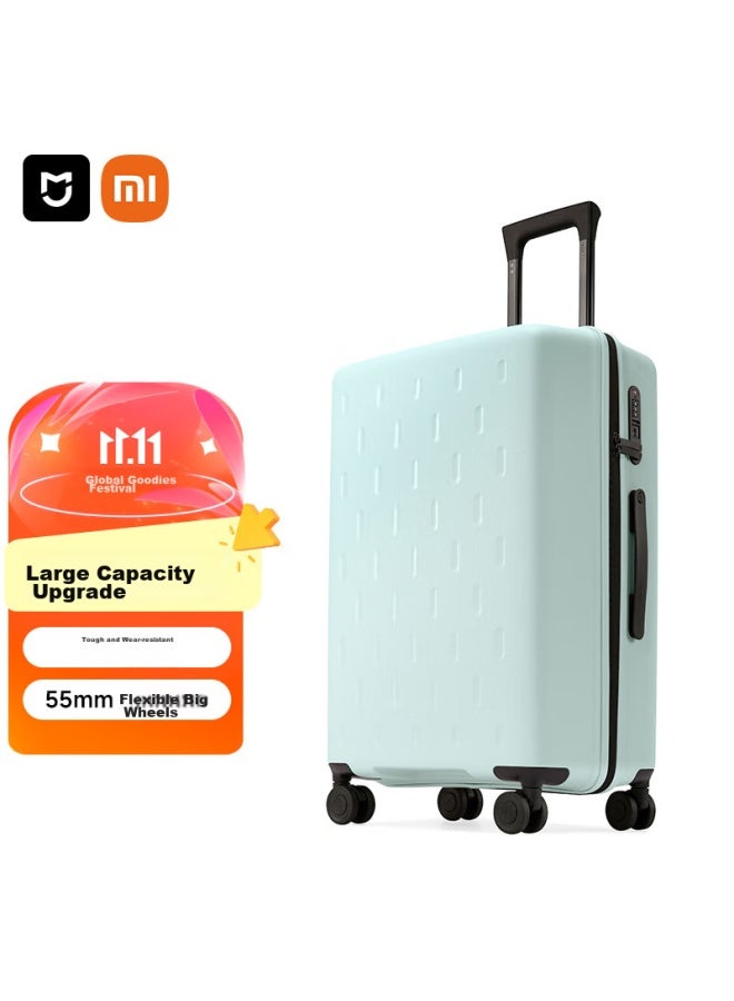 ميثيا Mijia Xiaomi أمتعة، 24-inch حقيبة سفر، سعة كبيرة حالة السفر، 360-degree عجلات، قفل بكلمة مرور، حقيبة جلدية للرجال والنساء، أخضر - Image 1