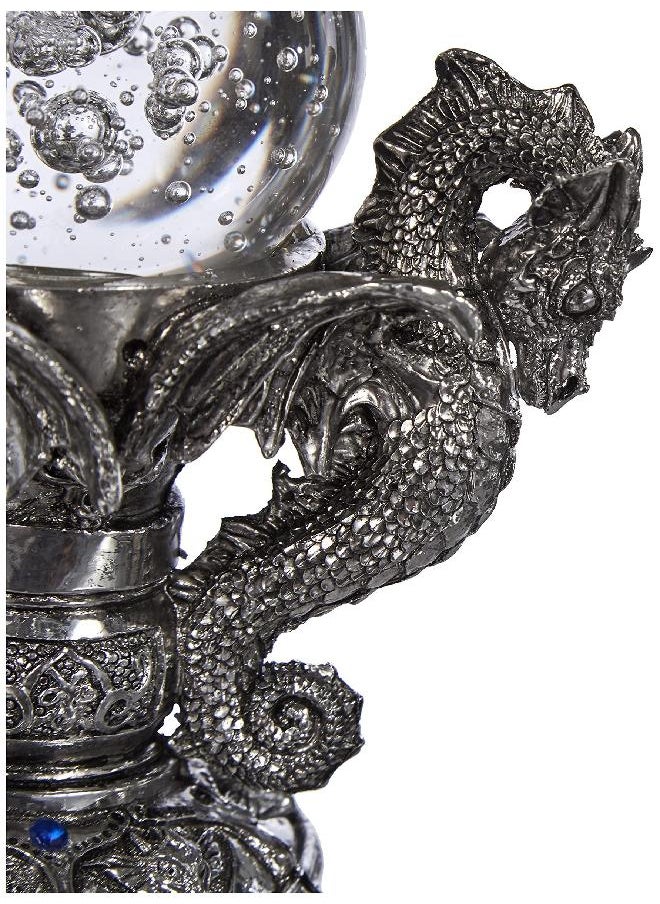 Design Toscano Design Toscano Dragons of Corfu Castle Gothic Decor Statue Globe Figurine, 5 Inch, Silver Chrome  - Image 3