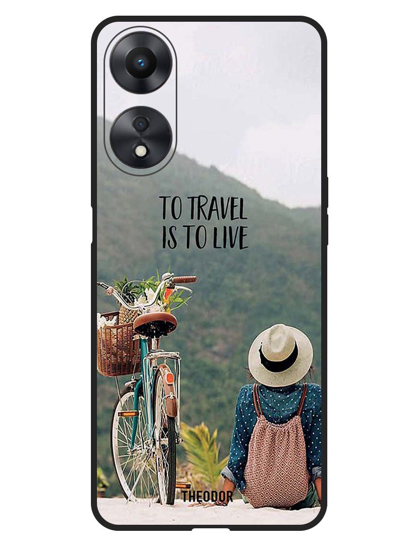 Theodor Protective Case Anti Scratch Shock Proof Bumper Cover For Oppo A98 To Travel Is To Live - Image 1