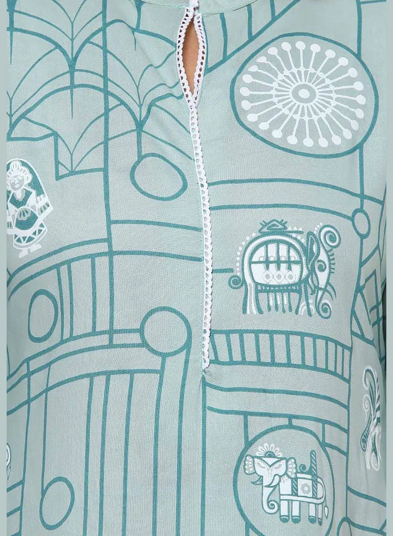 Instafab Printed Kurti and Pant Set