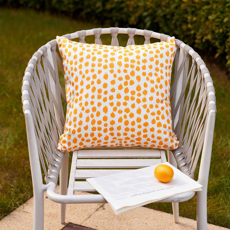 Allorry Outdoor Pillow Covers 18x18 Set of 2 Boho Design Yellow Polka Dot Decorations Pillows Summer Outdoor Waterproof Patio Furniture Garden Porch Sofa Bed Cushion Covers Home Decor JB001-A18 - Image 2
