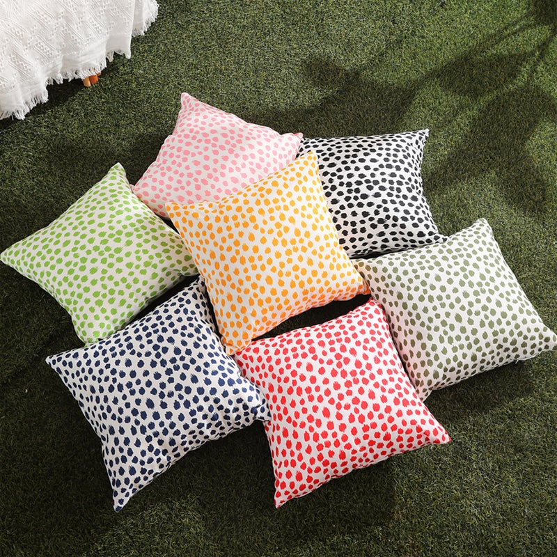 Allorry Outdoor Pillow Covers 18x18 Set of 2 Boho Design Yellow Polka Dot Decorations Pillows Summer Outdoor Waterproof Patio Furniture Garden Porch Sofa Bed Cushion Covers Home Decor JB001-A18 - Image 4