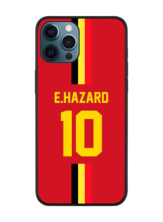 Stylizedd Rugged Black edge case for Apple iPhone 12 Pro Slim fit Soft Case Flexible Rubber Edges Anti Drop TPU Gel Thin Cover - Football Team - Belgium Player Name - E.Hazard - Image 1