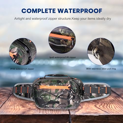 WILD HEART Airtight Waterproof Waist Bag Luya Bag 3D Dimension Shape Case 36L TPU Material for Outdoor Kayaking Rafting Boating Swimming Camping Hiking Beach Fishing Army Green - Image 3