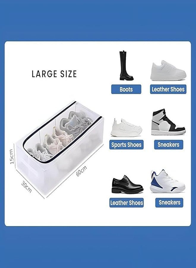 Kian Shoe Storage Box, Shoe Organizer for Closet, Clear Stackable Shoe Boxes, Space Saving Foldable Sneaker Shoe Rack Containers Bin Holder (Transparent) (Pack of 1) - Image 2
