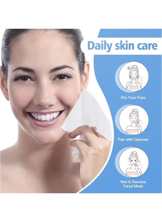 MLADEN 2Pack 120pcs Disposable Face Towel, Cotton Tissue Makeup Remover Dry Wipes, Soft Washcloths Facial Cleansing Cotton Tissue Dry Wet Dual Portable Use for Sensitive Skin & Baby & Personal Care,20x15cm - Image 3