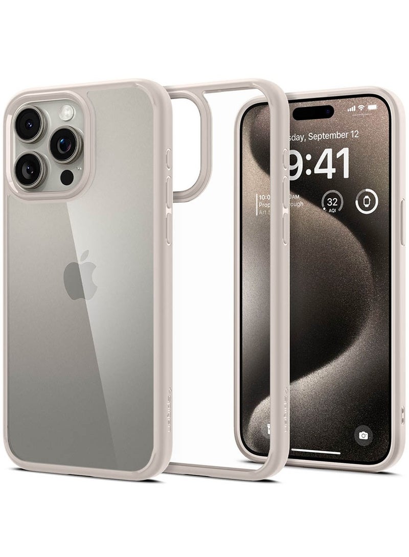 Spigen Ultra Hybrid for iPhone 15 Pro Case Cover - Natural Titanium - Image 1
