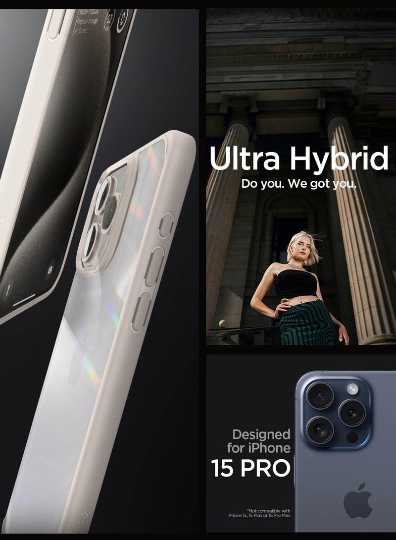 Spigen Ultra Hybrid for iPhone 15 Pro Case Cover - Natural Titanium - Image 2