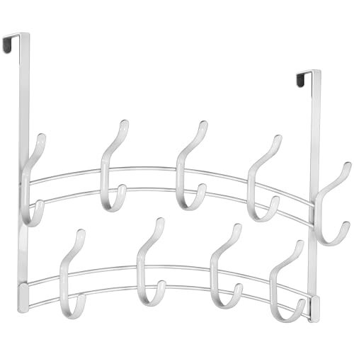 LYNK Professional Home Over the Door Hooks 18 Hook Over the Door Coat Rack Over the Door Hanger Hanging Towels or Clothes Bathroom Bedroom Laundry Room Lifetime Ltd Warranty White - Image 3
