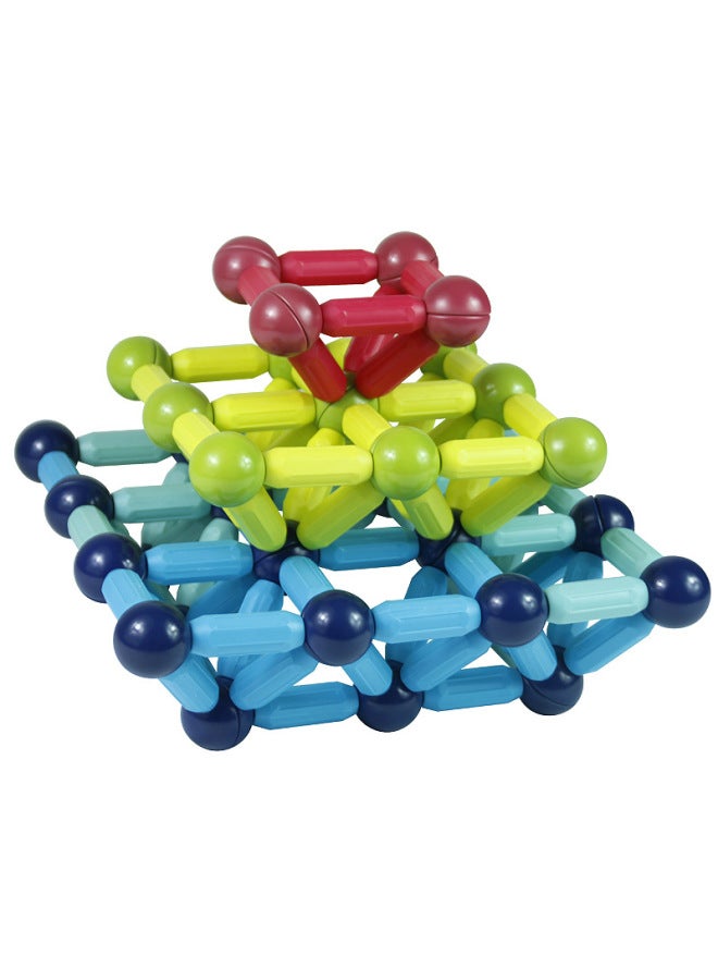 Educational Toys Children's Magnetic Film Early Education Changeable Magnetic Building Blocks Market Stall Magnetic Stick-Color:Upgrade 90 Pieces Of Strong Magnetic Pure (send 21 Pieces Of Storage Box Atlas For Variable Engineering Vehicles)  - Image 2