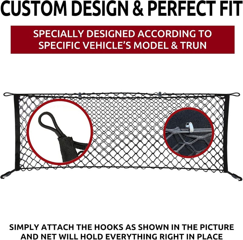Envelope Style Automotive Elastic Trunk Mesh Cargo Net for KIA Telluride 2020-2023 - Premium Organizers and Storage Luggage SUV Best Car Organizer - Image 3