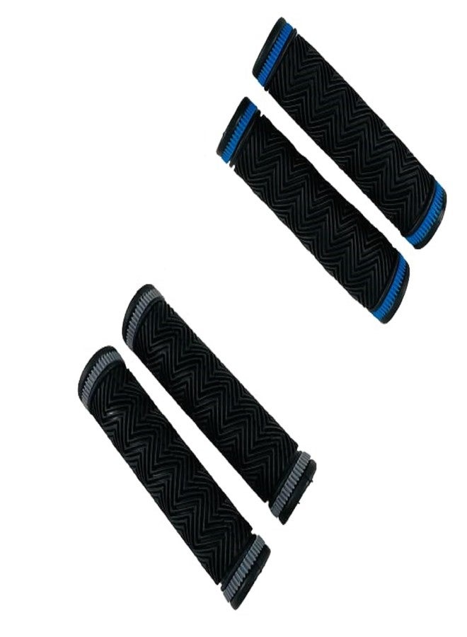 Ilsha® Bicycle Handlebar Grip Set Soft Rubber Non Toxic Anti-Slip Standard Size Cycle Handle Grip Length 12.5 cm (2 Pair)(Ring Color May Vary) - Image 3