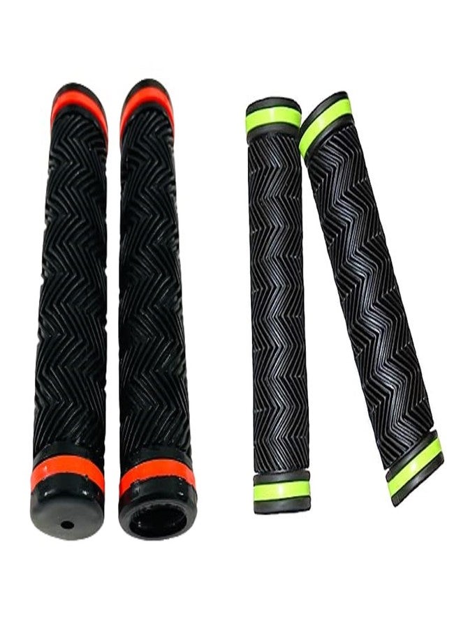 Ilsha® Bicycle Handlebar Grip Set Soft Rubber Non Toxic Anti-Slip Standard Size Cycle Handle Grip Length 12.5 cm (2 Pair)(Ring Color May Vary) - Image 4