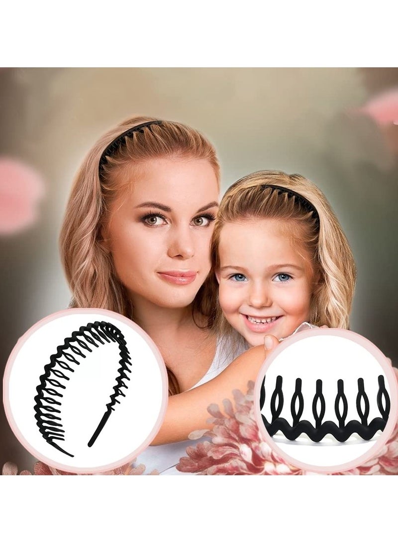 8PCS Metal Spring Wavy Hairband Hair Hoop, Simple Fashionable Headband Headwear Accessories for Men, Women, Black - Image 5