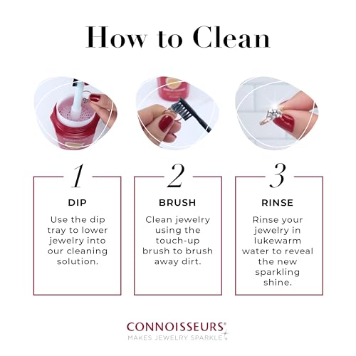 Connoisseurs Premium Edition Fine Jewelry Cleaner Solution for Gold, Diamonds, Platinum, and Gemstones - (2 Pack) 9.6 fl oz - Restores Brilliance in Seconds - Image 5