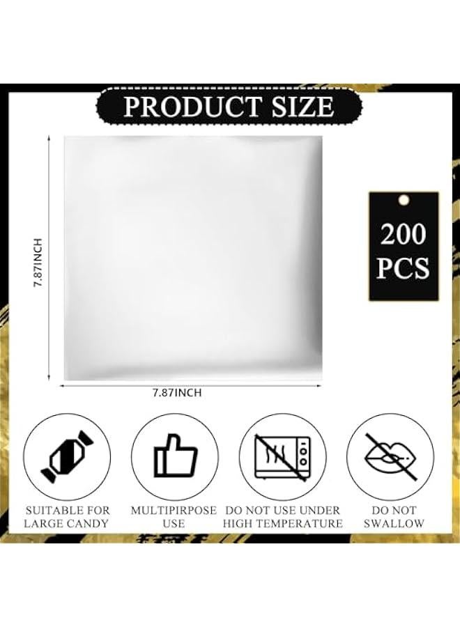 هوكور 200 قطعة من اغلفة حلوى الشوكولاتة من دوركو من رقائق الالومنيوم مع ورق سميك لدعم الطعام بنفسك، هدايا تغليف الحلوى، 7.87 × 7.87 انش، فضي - Image 2