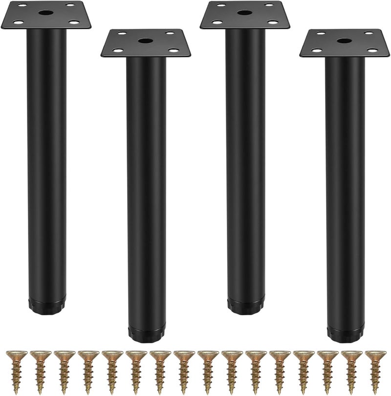 Fulushouxi 4 Pcs Furniture Legs, 7,87"/20cm Adjustable Furniture Support Feet, Metal Sofa Replacement Support Feet Legs for Sofa Table Chair Desk Kitchen Cupboard Cabinets Legs Feet - Image 1