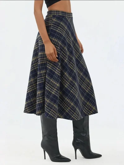 HICCUP Maxi A-Line Skirt with Zipper Closure