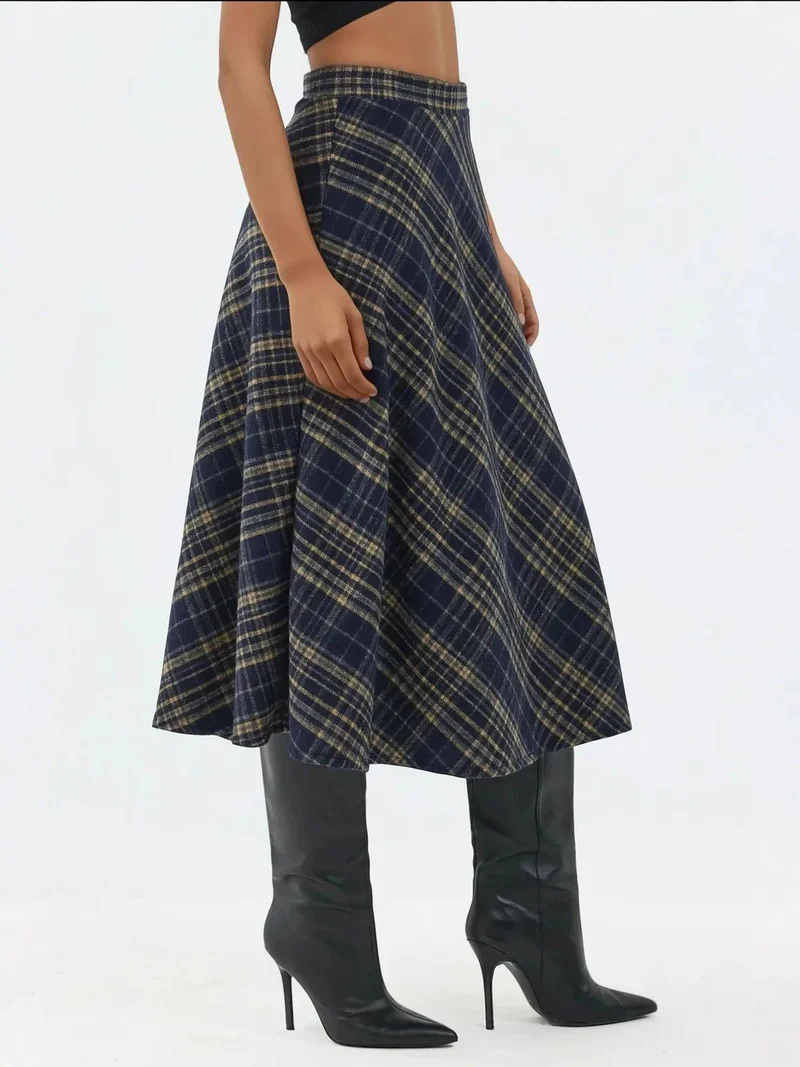 HICCUP Maxi A-Line Skirt with Zipper Closure