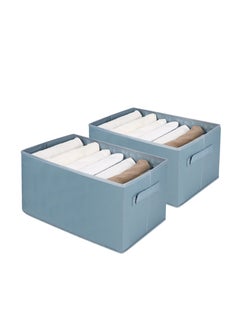 KASTWAVE Drawer Organiser 2 Packs Storage Box Clothes Organisers with 7 Grids Washable Foldable Drawer Divides Fabric Storage Box for clothes Scarf Ties Belts and Knickers  - Image 1