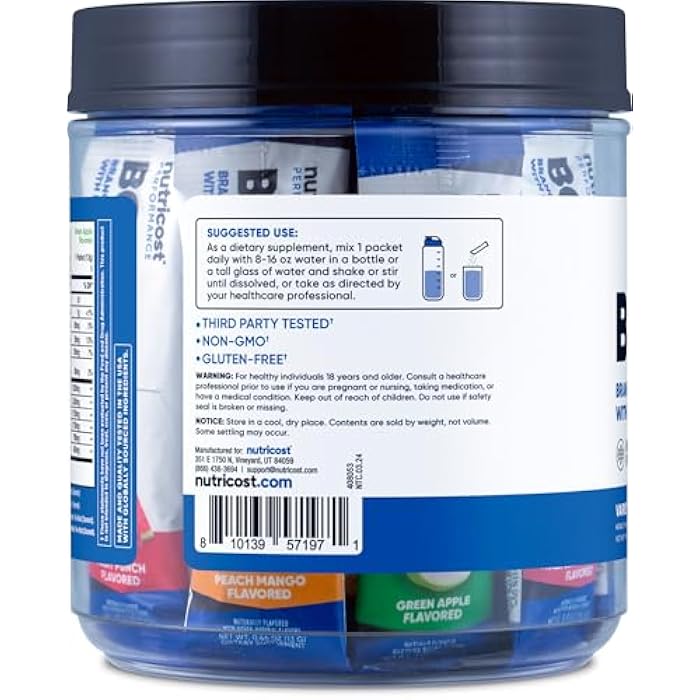 Nutricost BCAA+ Hydration Variety Pack (20 Stickpacks) - Branched Chain Amino Acids with Hydration Complex - Gluten-Free, Non-GMO - Image 4