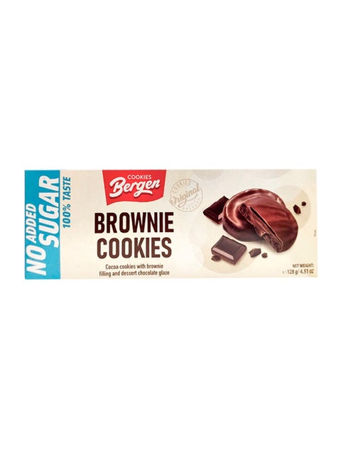 Bergen biscuits filled with brownie and covered with sugar free chocolate