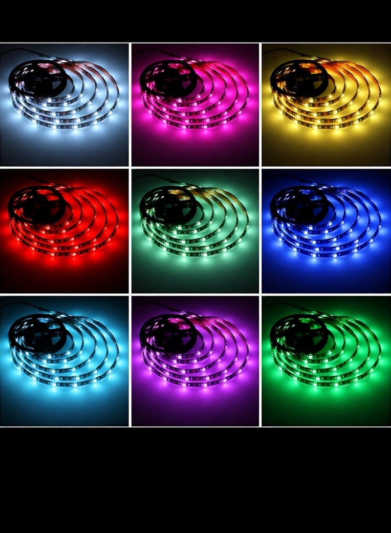 الثريات 4 متر-شريط إضاءة LED RGB يعمل USB مع ريموت كنترول – إضاءة خلف التلفزيون وغرف النوم والألعاب متعددة الألوان وسهلة التركيب - Image 5