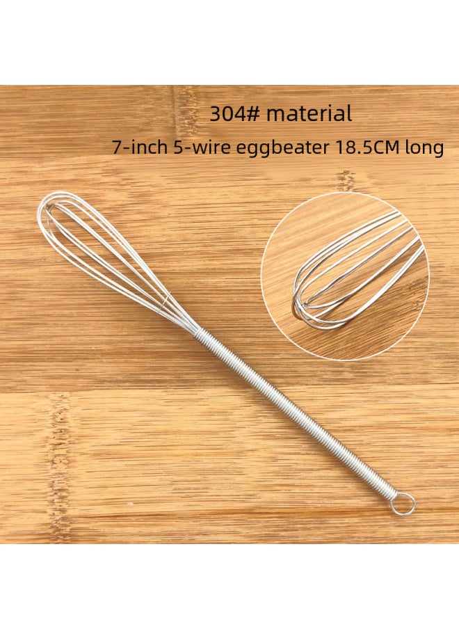 Generic No.304 Spring Egg Beater Manual Stainless Steel Coffee Mixer Kitchen Utensils Hand Operated Egg Shaker-Color:7 Inch 3 Line Spring Handle  - Image 5