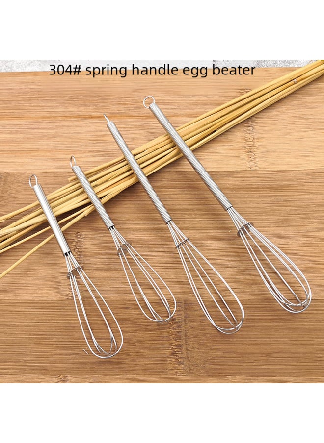 Generic No.304 Spring Egg Beater Manual Stainless Steel Coffee Mixer Kitchen Utensils Hand Operated Egg Shaker-Color:7 Inch 3 Line Spring Handle  - Image 2