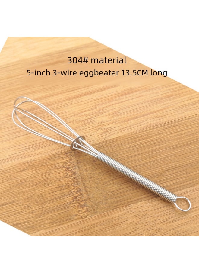 Generic No.304 Spring Egg Beater Manual Stainless Steel Coffee Mixer Kitchen Utensils Hand Operated Egg Shaker-Color:7 Inch 3 Line Spring Handle  - Image 3