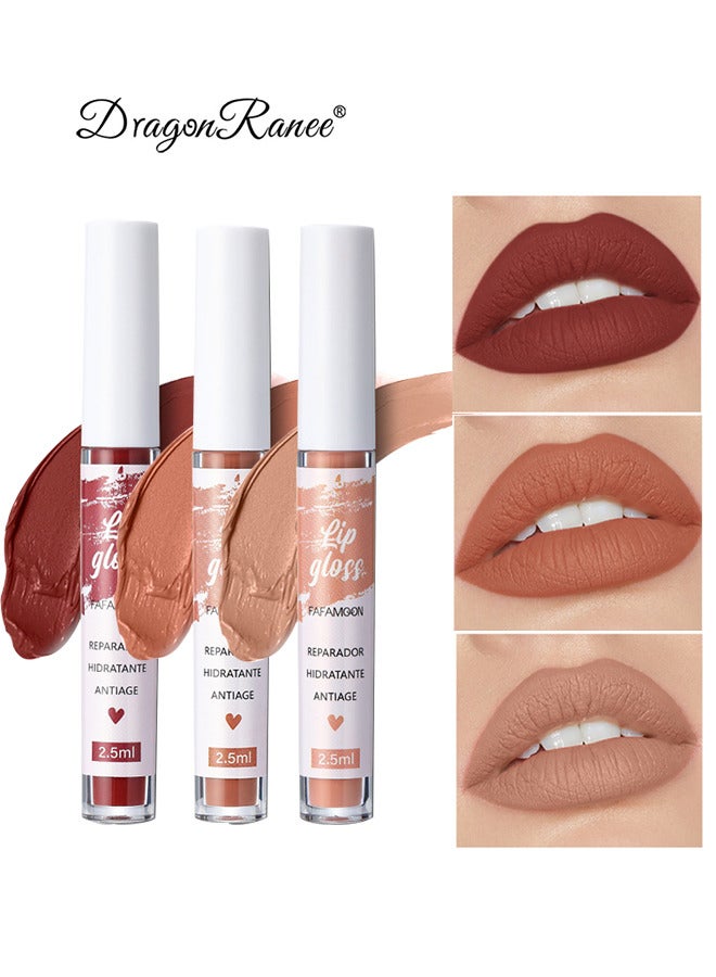 Dragon Ranee 3 Colors Ink Velvet Lip Tint, Matte Lips and Cheeks Mud, Velvet Matte Finish, Blendable High Pigment Creamy Texture, Lasting Moisturizing Lightweight Matte Lips-looking, Cruely-free - Image 1