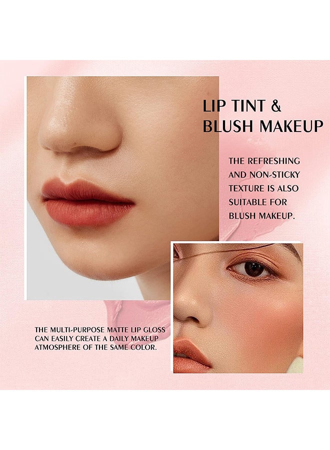 Dragon Ranee 3 Colors Ink Velvet Lip Tint, Matte Lips and Cheeks Mud, Velvet Matte Finish, Blendable High Pigment Creamy Texture, Lasting Moisturizing Lightweight Matte Lips-looking, Cruely-free - Image 4